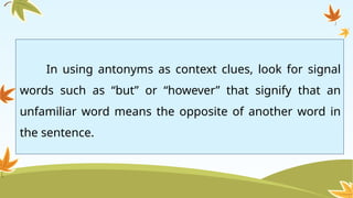 Understanding Context Clues and Visual Elements in Communication | PPTX