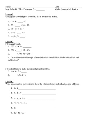 Lesson 1 8 quiz review | DOCX
