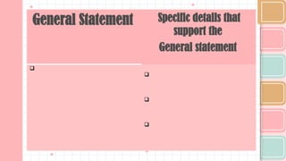 English 3rd quarter - General and Specific Statement | PPTX