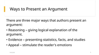 Lesson 1 - Arguments in Manifestoes.pptx
