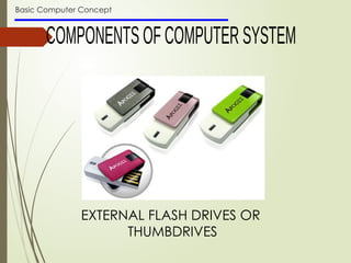 Basic Computer Concept
EXTERNAL FLASH DRIVES OR
THUMBDRIVES
 