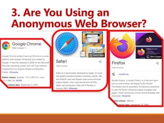 3. Are You Using an
Anonymous Web Browser?
 