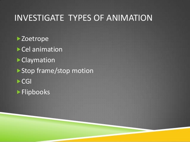 Lesson 1 Different Types Of Animation Lesson 1 Different Types Of Animation