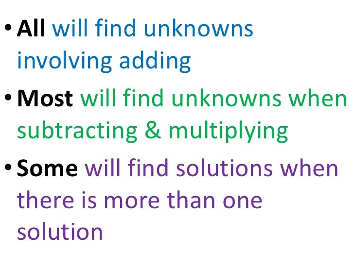 Lesson 1 finding unknowns