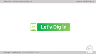 Monlimar Development Academy, Inc. SENIOR HIGH SCHOOL
Let’s Dig In
 