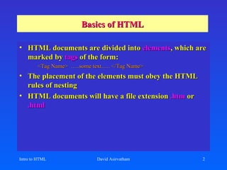 Lesson1 Intro to HTML | PPT