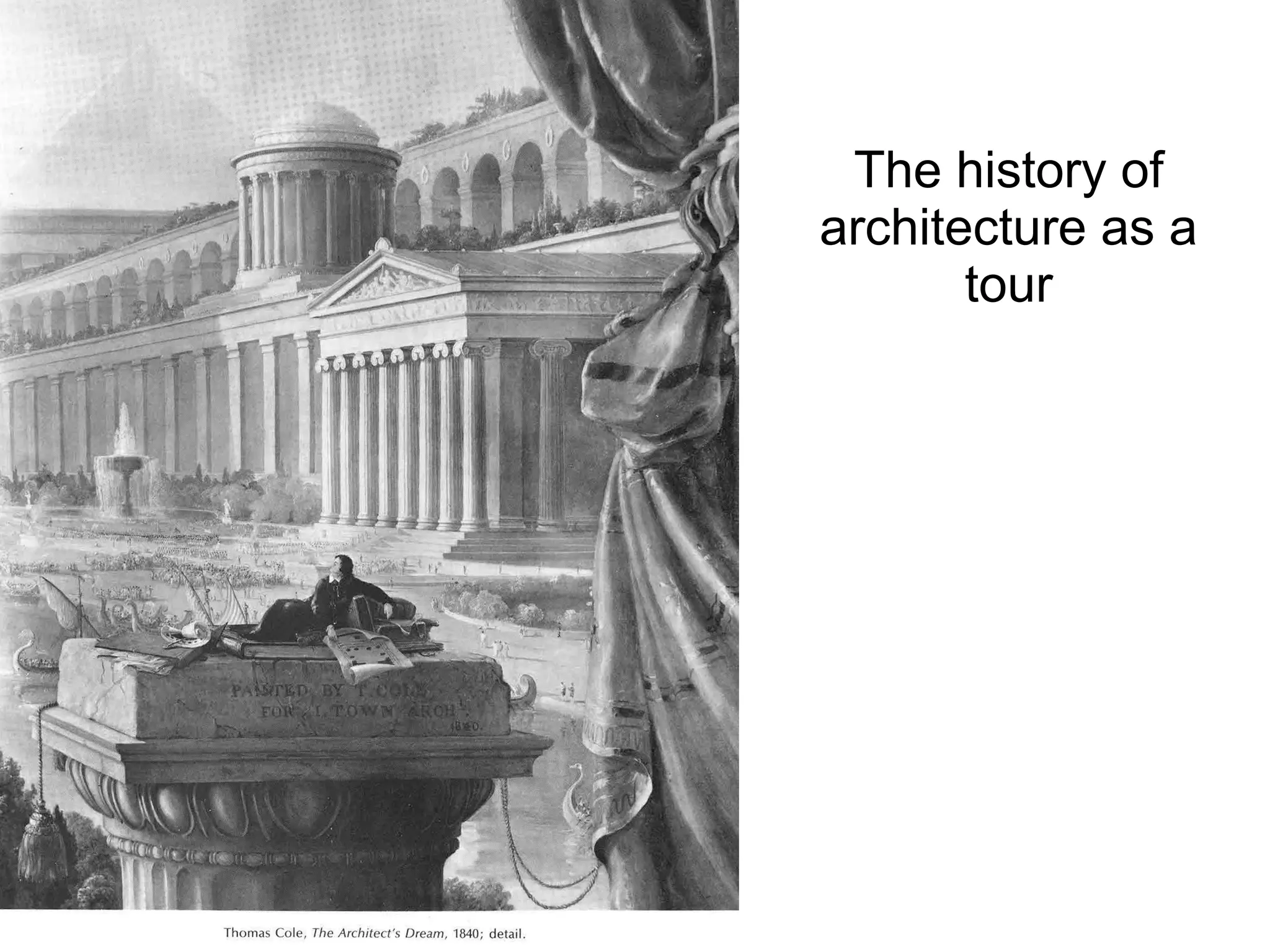 The history of
architecture as a
tour
 