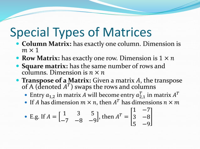 Lesson 1 - Introduction to Matrices | PPTX