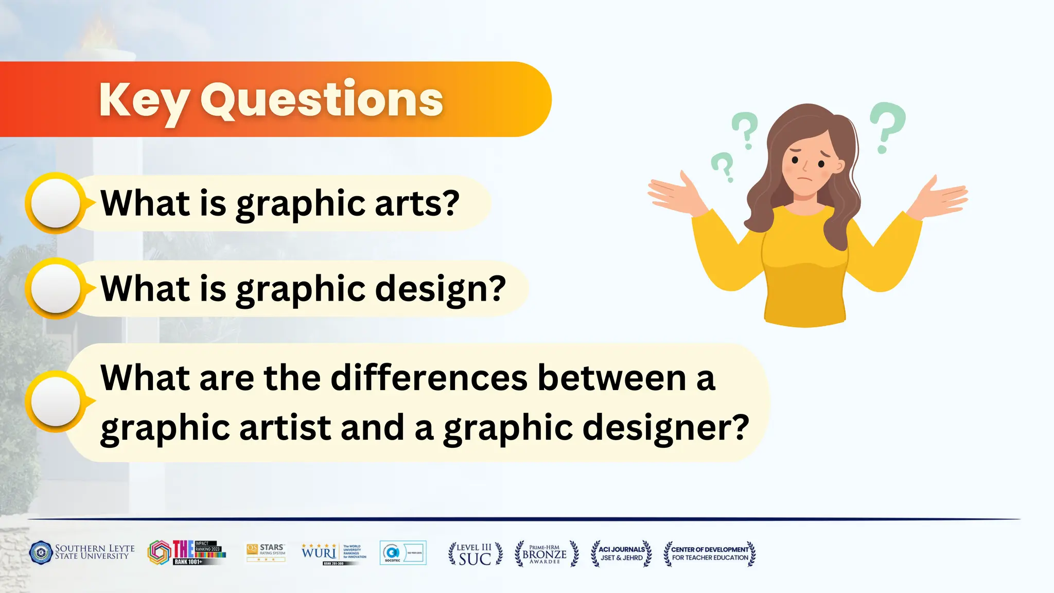 What is graphic arts?
What is graphic design?
What are the differences between a
graphic artist and a graphic designer?
 