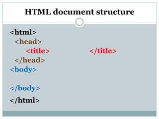 Introduction to HTML | PPT