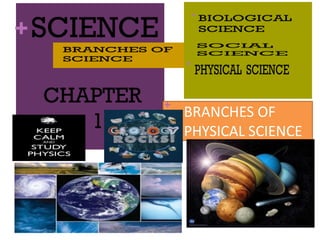 +
+
BRANCHES OF
PHYSICAL SCIENCE
 