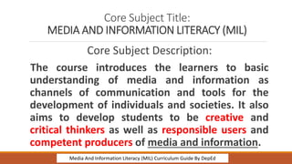 FORMATIVE ASSESSMENT:
Define media, information,
and digital literacy in your
own words and give at least 3
example scenar...