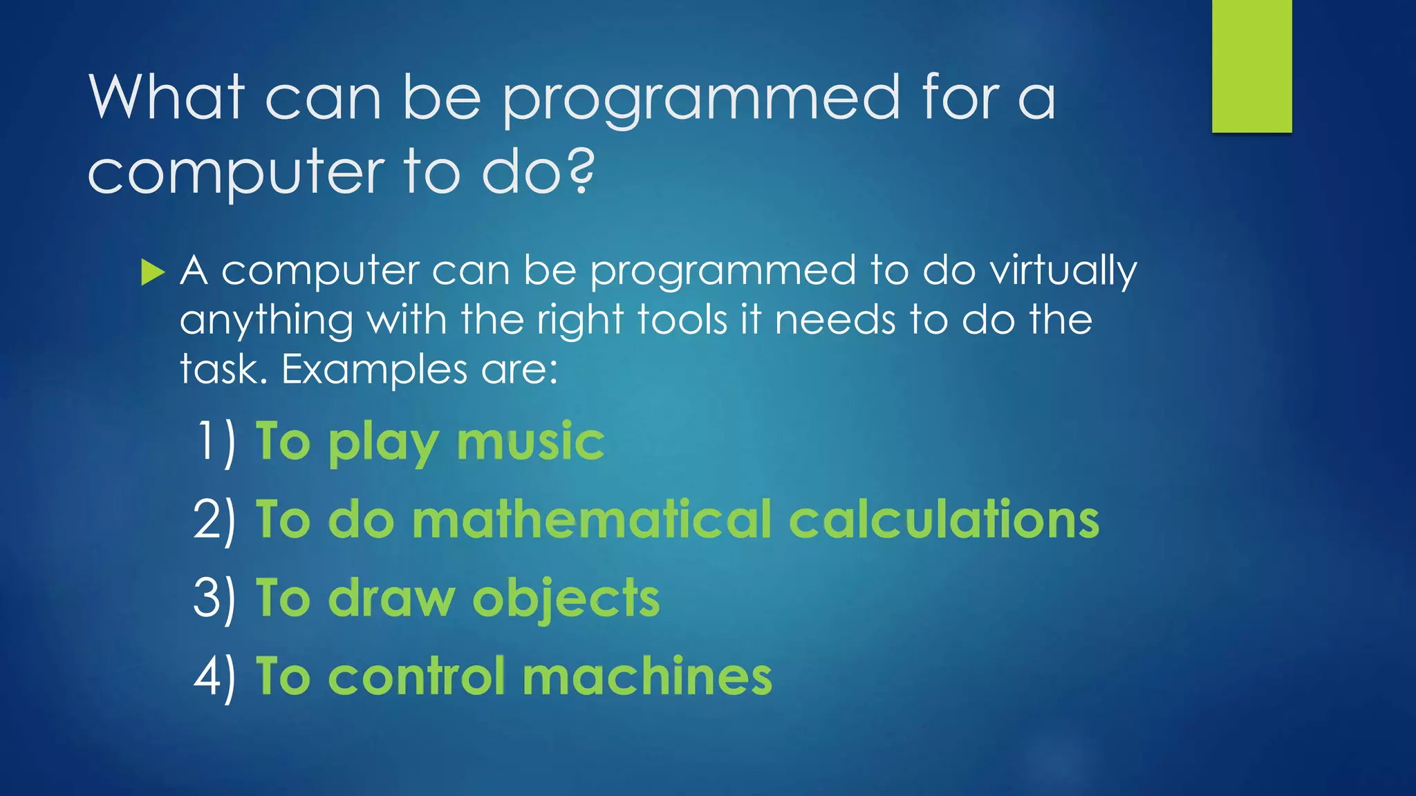 Lesson1: Introduction to Programming | PPT