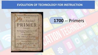 EVOLUTION OF TECHNOLOGY FOR INSTRUCTION
1700 -- Primers
 