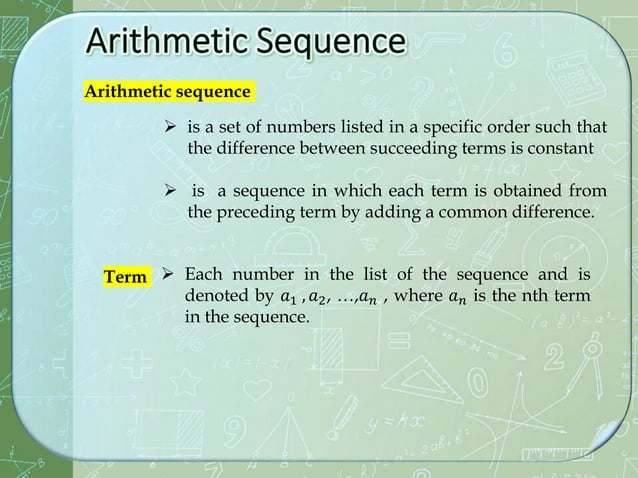 Lesson 1- Math 10 - W1Q1_ Arithmetic Sequences and Series.pptx | Free ...