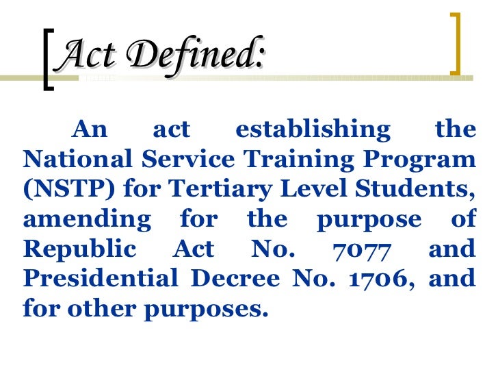 Lesson 1 Nstp Act Of 2001 lesson-1-nstp-act-of-2001