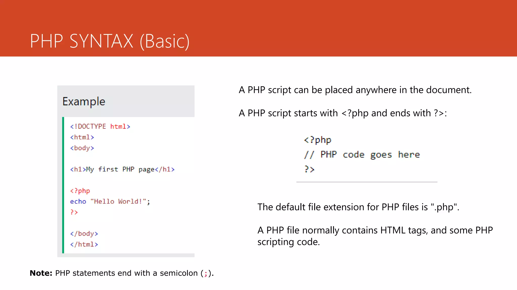 Lesson 1 php syntax | PPT