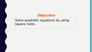 lesson 1-quadratic equation.pptx | Physics | Science