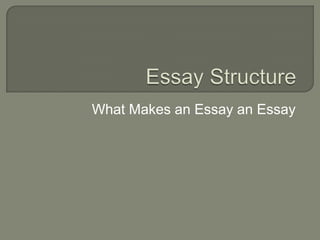 What Makes an Essay an Essay

 