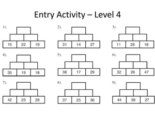 Entry Activity – Level 4
 