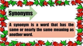 Lesson 1 - Synonyms and Antonyms Lesson.pptx