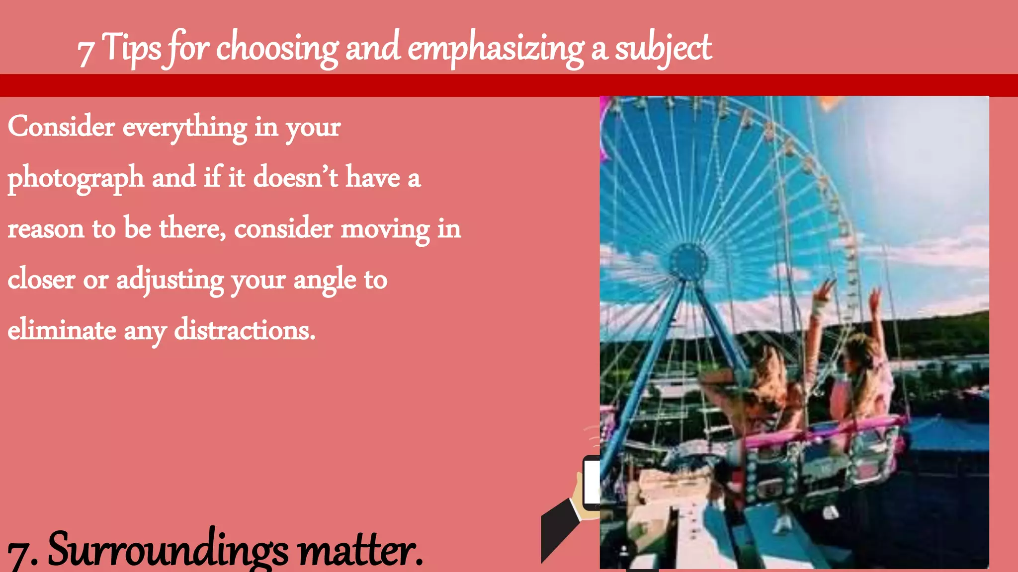 Lesson 1 the art of photography- subject