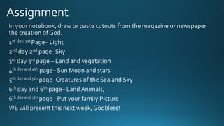 Lesson 1 the creation