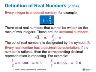 Lesson 1: The Real Number System