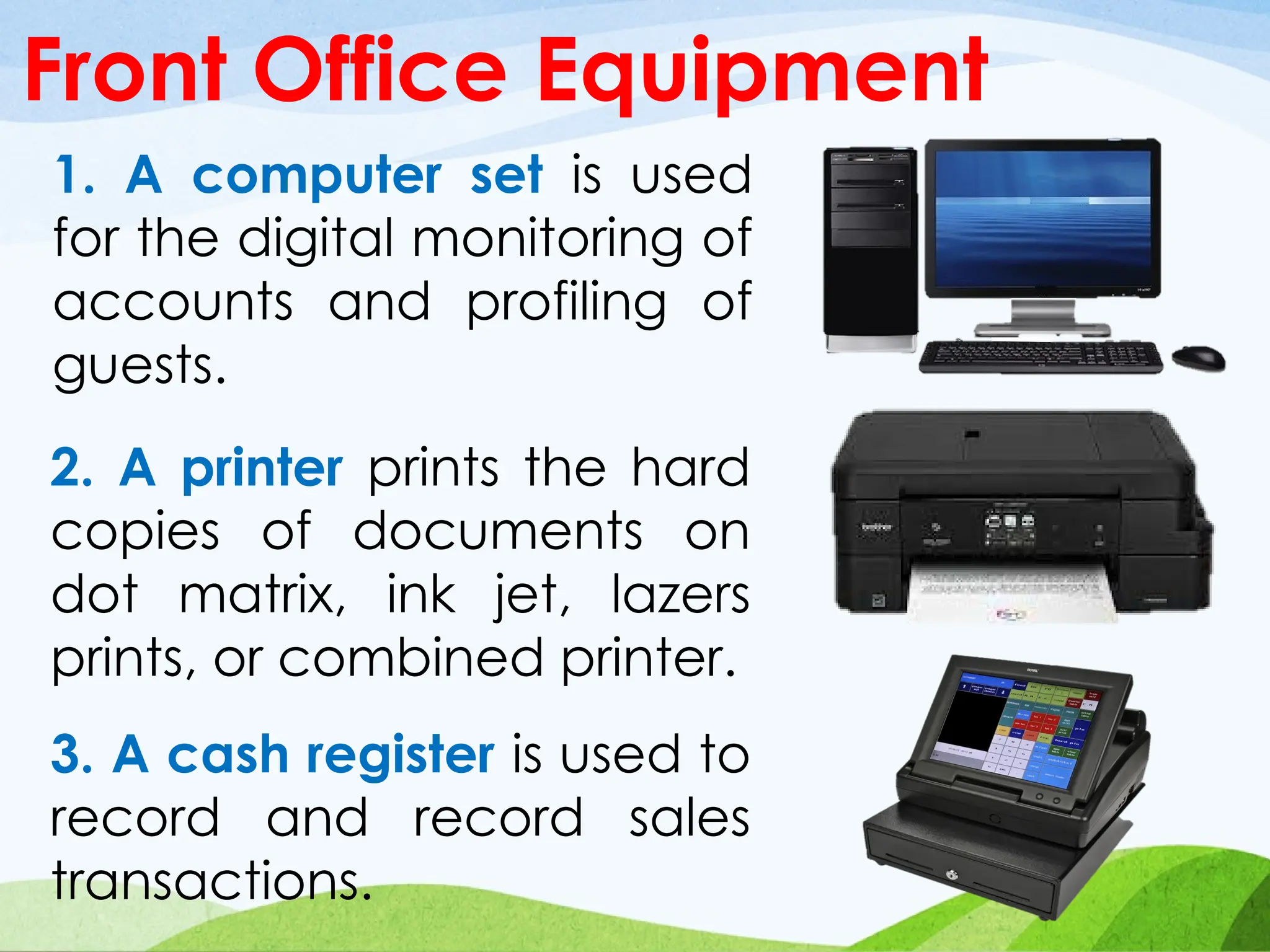 Lesson 1 - Tools and Equipment and Paraphernalia in Front Office.pptx