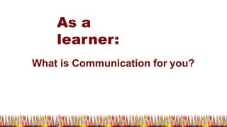 Lesson 1 - Introduction to Communication | PDF