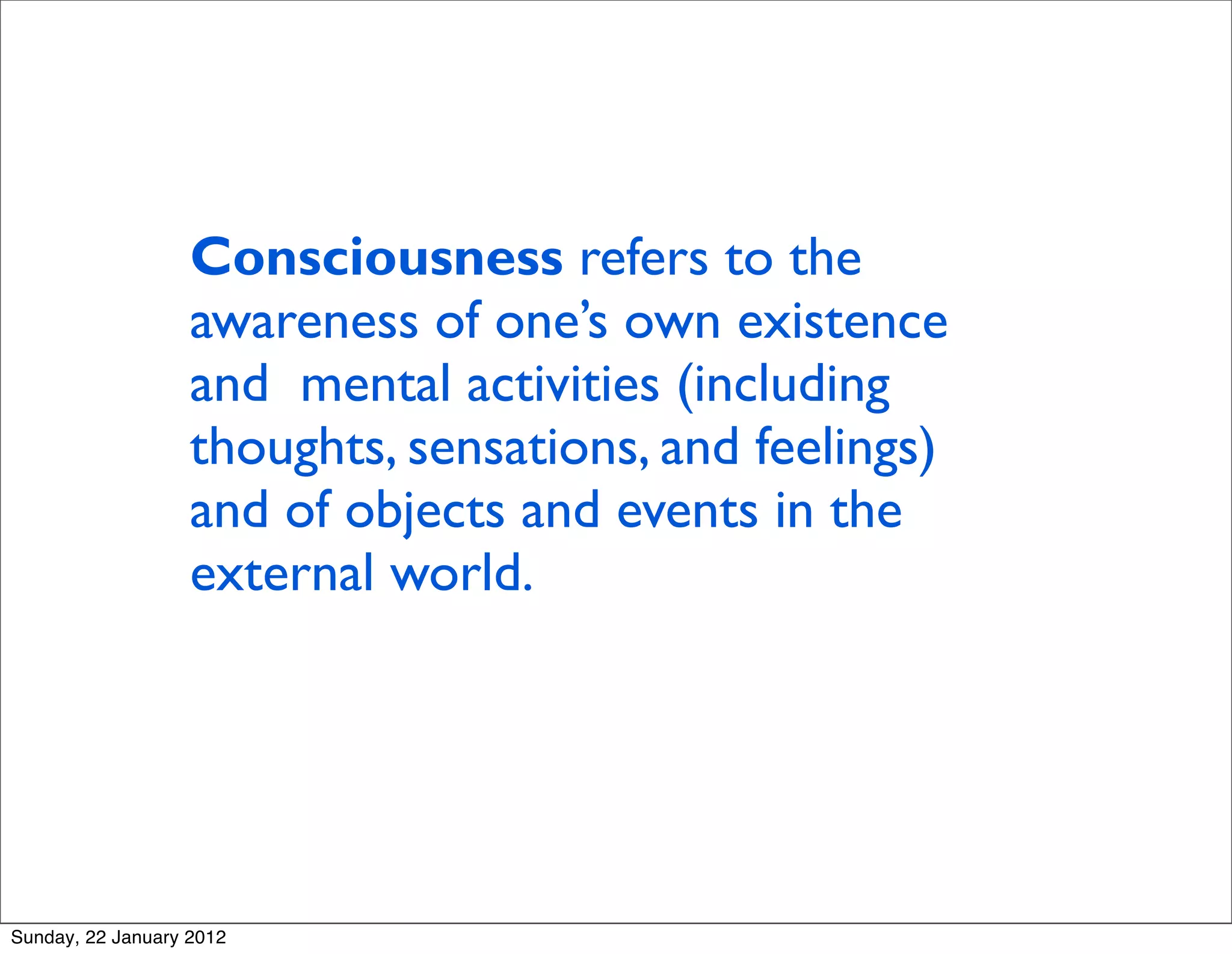 Lesson 1 what is consciousness | PDF