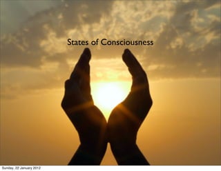 States of Consciousness




Sunday, 22 January 2012
 