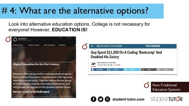 where is your student going to college alternatives to going to college