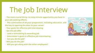JOB INTERVIEW TIPS FOR APPLICATION FOR HIGH SCHOOL AND COLLEGE | PPTX
