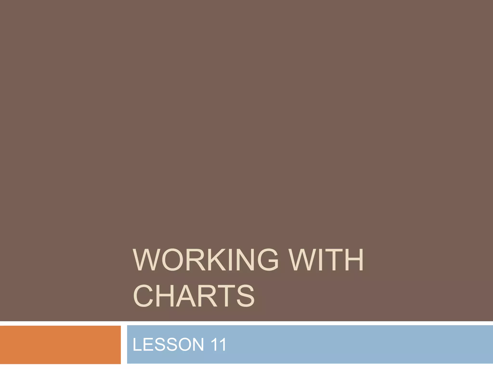 Working with chartsLESSON 11