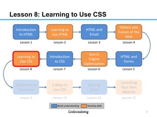 Lesson 108 23 aug13-1430-ay | PPTX | Web Design and HTML | Internet