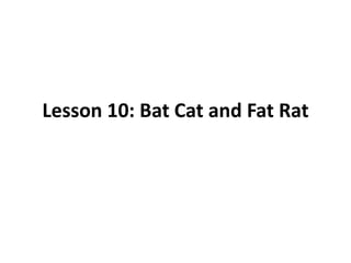 Lesson 10: Bat Cat and Fat Rat
 