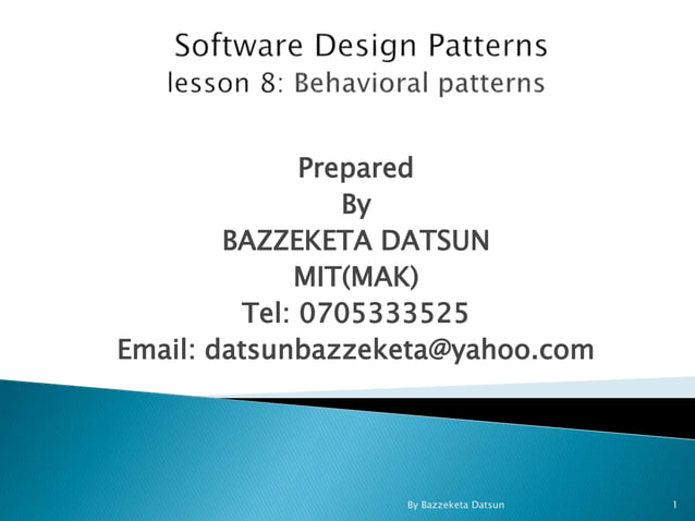 Lesson10 behavioral patterns | PPT