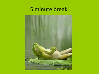 5 minute break.
 