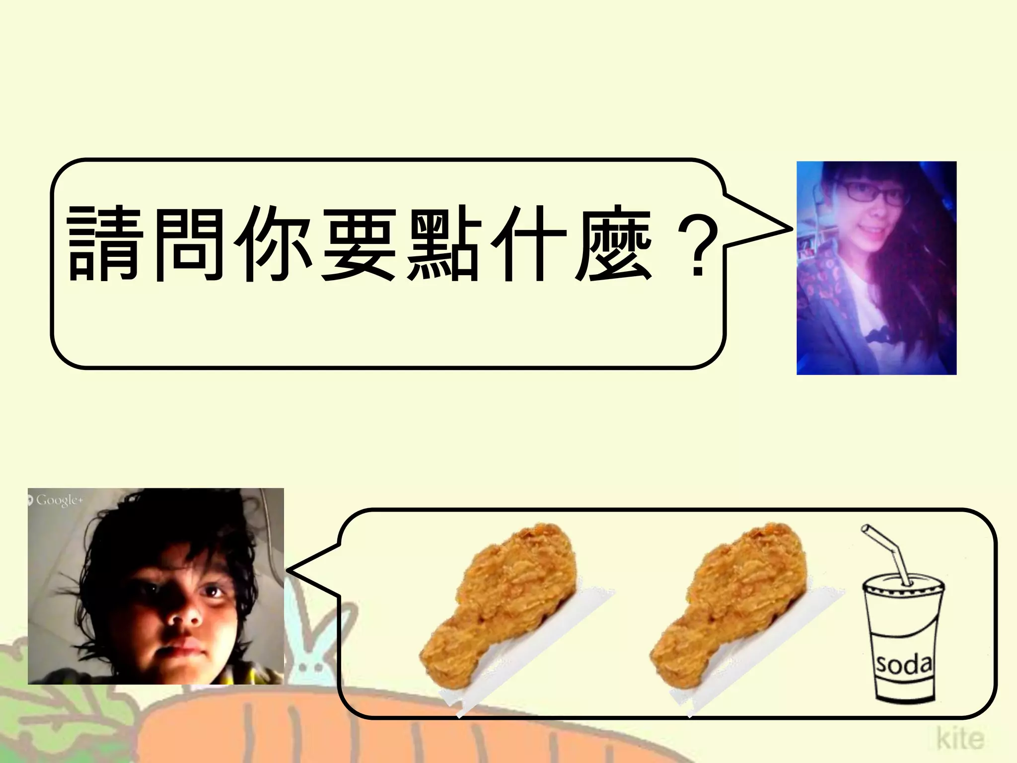 請問你要點什麼？
 