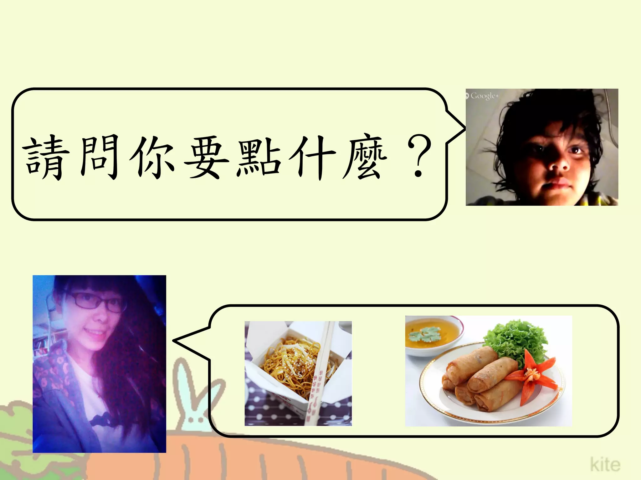 請問你要點什麼？	
 
 