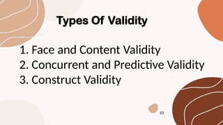 LESSON 10 STABLISHING VALIDITY AND REALBILITY OF RESEARCH INSTRUMENT ...