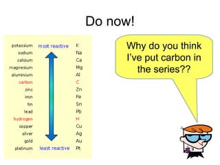 Do now!
Why do you think
I’ve put carbon in
the series??
 