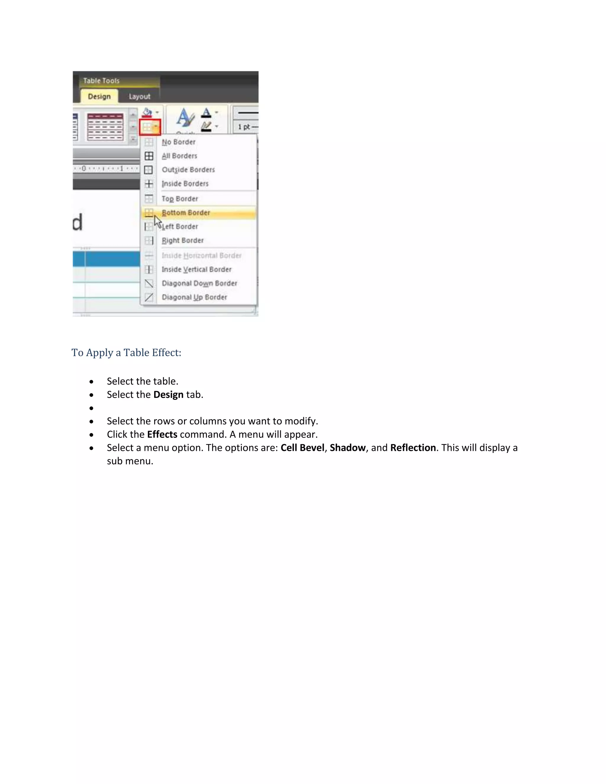 Powerpoint Lesson10 working with tables