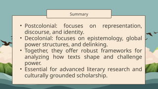 Postcolonial and Decolonial Approaches in Literary and Cultural Studies ...