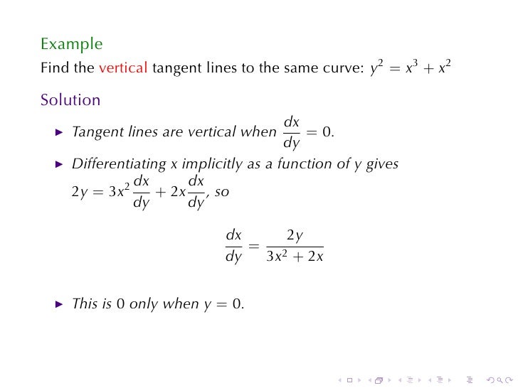 Lesson 11 Implicit Differentiation