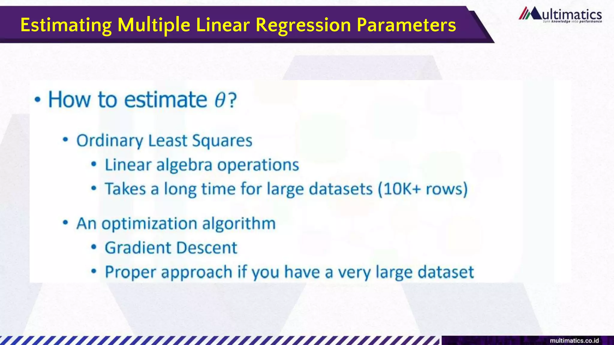 Estimating Multiple Linear Regression Parameters
 