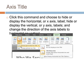 LegendClick this command to select a location for the legend to appear, or choose to not display a legend.