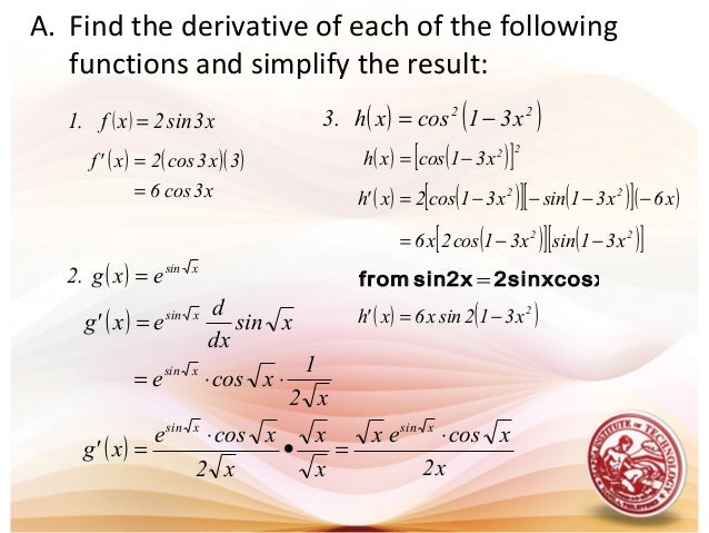 13^x d/dx derivative Lesson 11 functions trigonometric of