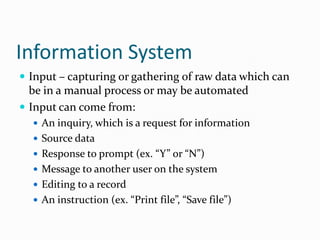 Introduction to Information System | PPTX